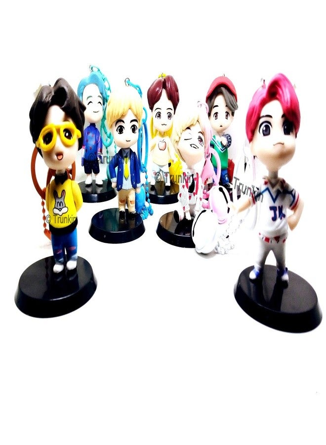 Trunkin BTS BT21 JIN RJ Bangtan Boys Height - 7cm Action Figure with Keyring Set A - Image 5